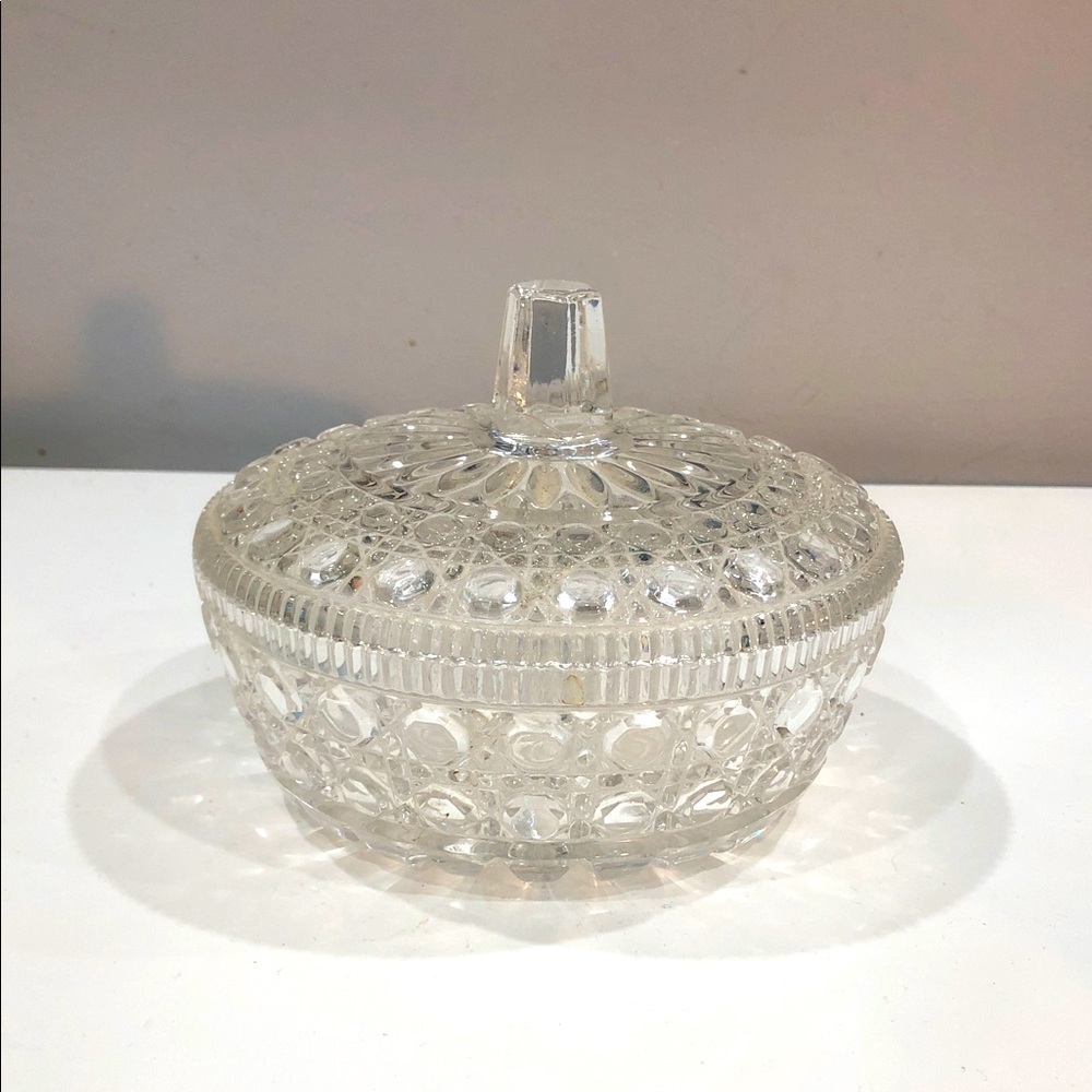 Elegant Vintage Clear Glass Candy Dish